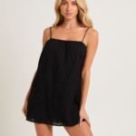 Pia Broderie Throw On Mini Dress