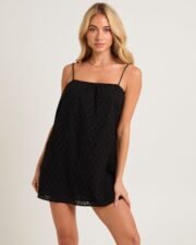Pia Broderie Throw On Mini Dress