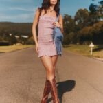 Sandra Gingham Bandeau Mini Dress