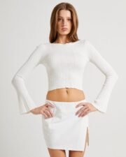 Hally Boat Neck Long Sleeve Knit Top