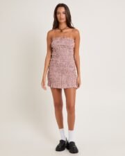 Sandra Gingham Bandeau Mini Dress - Image 4