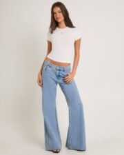 99 Low Baggy Flare Denim Jeans Paris - Image 4