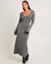 Sophie Long Sleeve Rib Knit Dress - Image 4