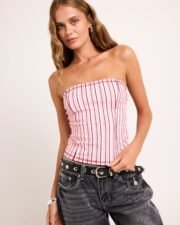 Candy Stripe Bandeau Top - Image 5